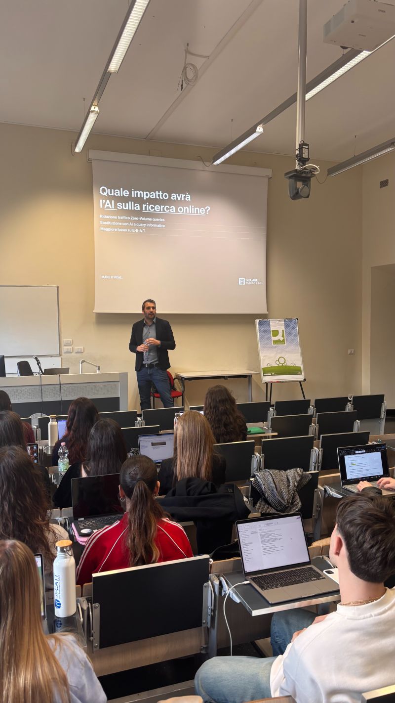 Lezione AI su motori di ricerca università cattolica